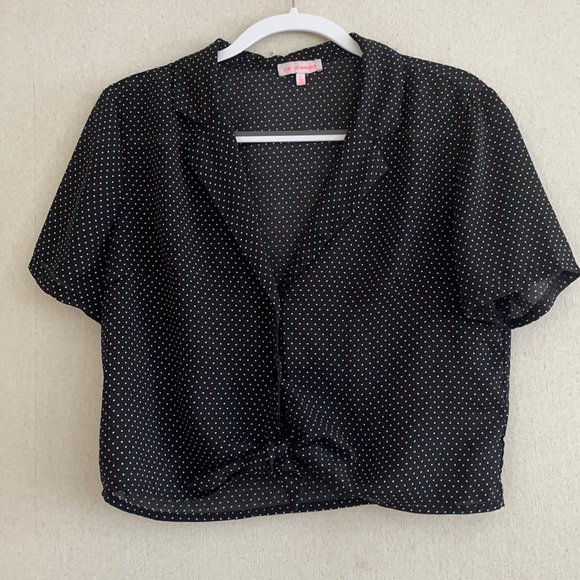 Re:named Cropped Polka Dot Button Up - Picture 1 of 3